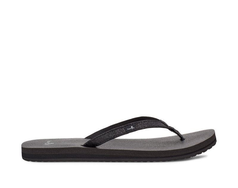 Tong Sanuk Yoga Joy Sparkle Femme - Noir JXPLVN513